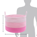Cotton Rope Storage Basket - 3-Tone Pink - Wide
