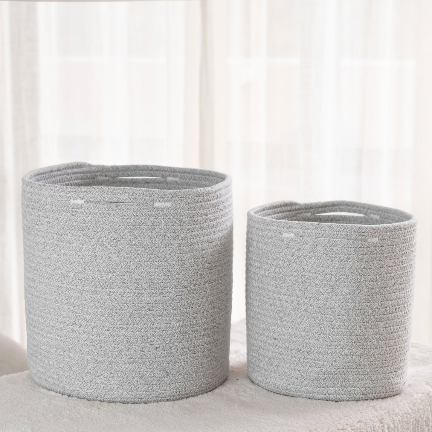 2-Pack Mixed Gray Planter Basket