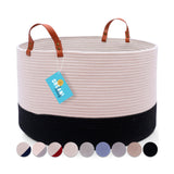The Benjamin - Decorative Storage Baskets with Real Leather Handles