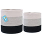 2-Pack Planter Basket - White & Off White w/ Stitches