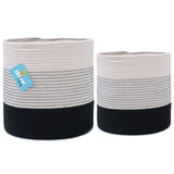 2-Pack Planter Basket - White & Off White w/ Stitches
