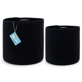 OrganiHaus Black Cotton Rope Storage Basket