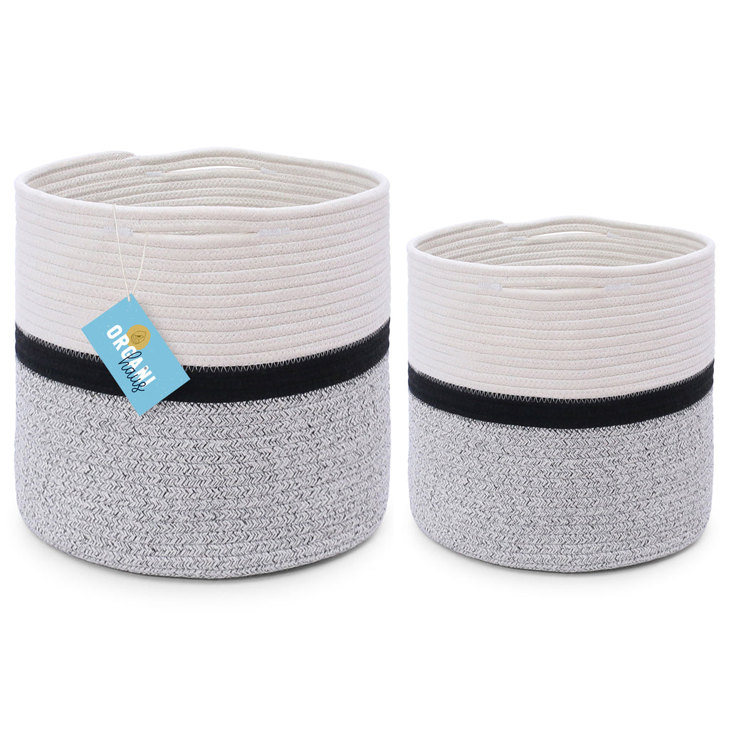 2-Pack Planter Basket - Off-White, Black and Gray