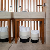 2-Pack Planter Basket - White & Off White w/ Stitches