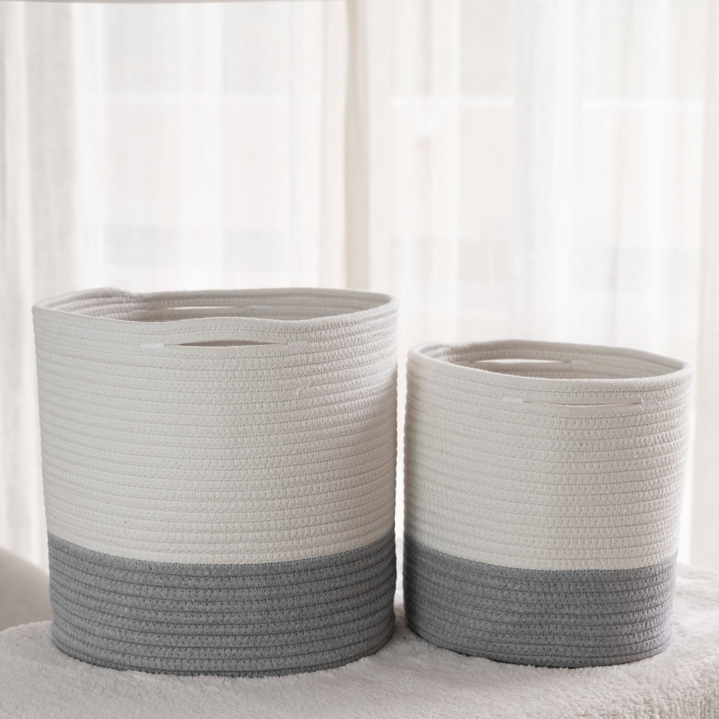 2-Pack Planter Basket - White & Gray