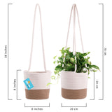 Cotton Rope Hanging Planter Basket - Set of 2 - Honey & Off-White