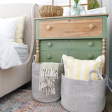 Cotton Rope Storage Basket - Full Mixed Gray - Tall