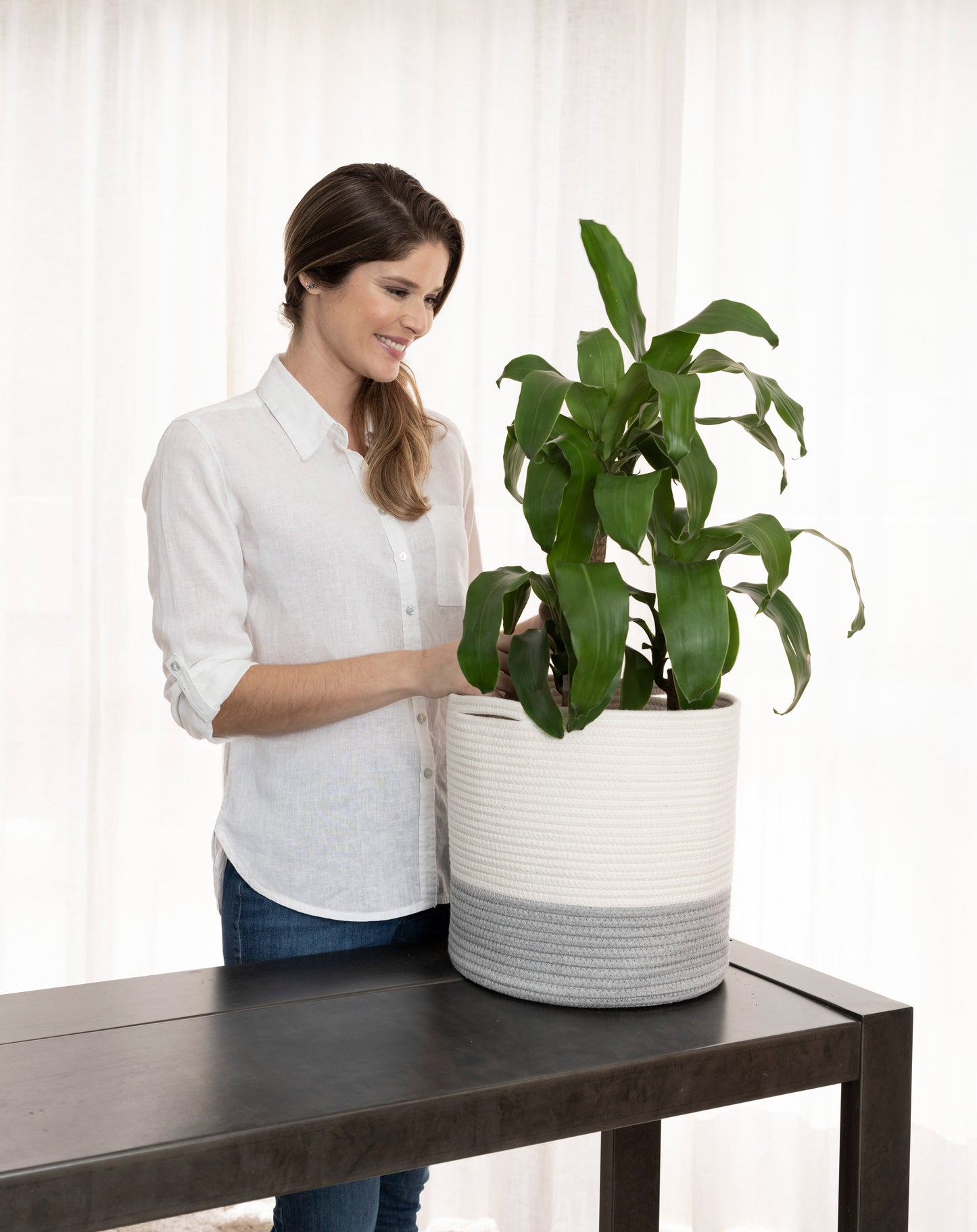 2-Pack Planter Basket - White & Gray