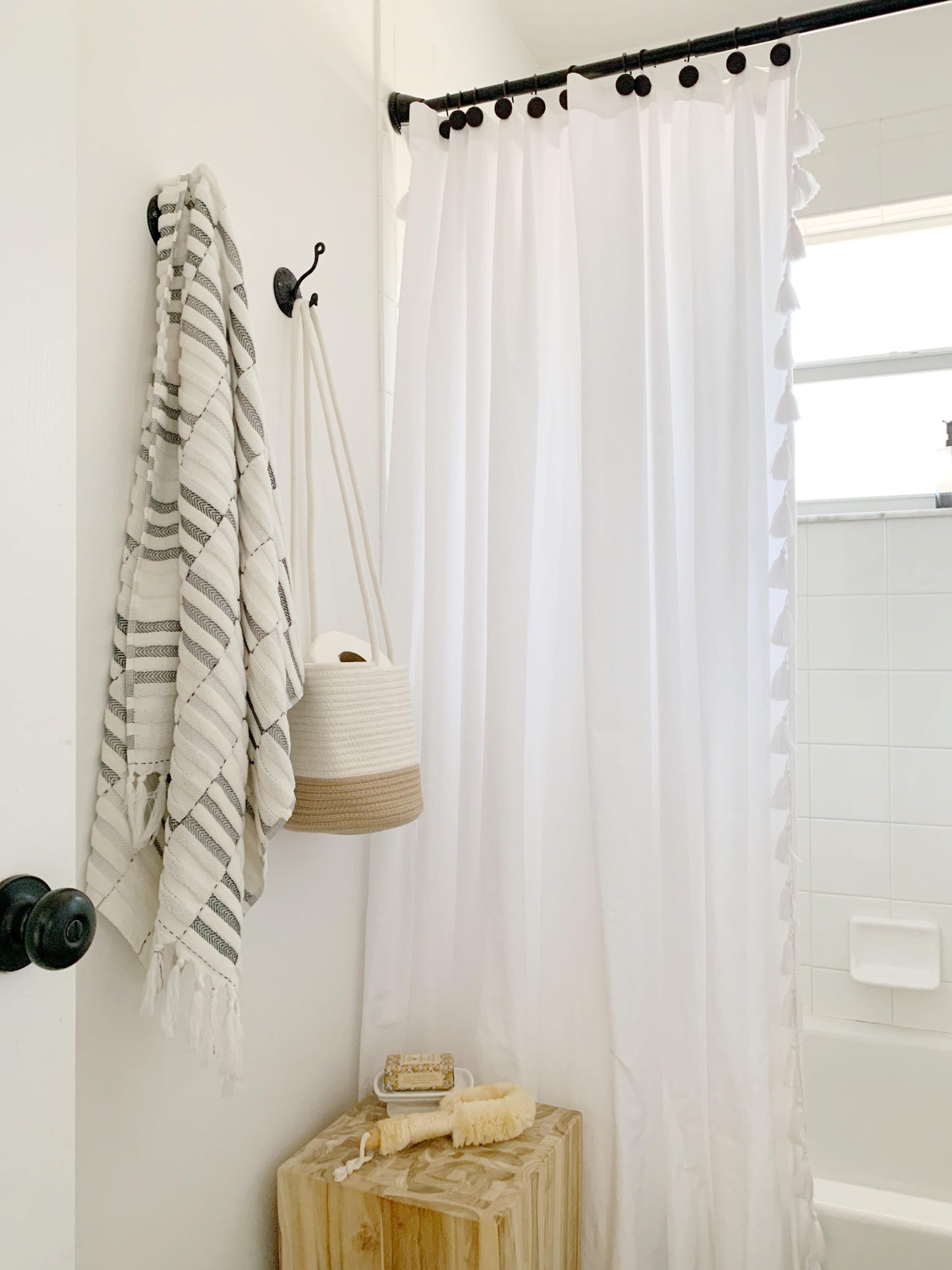 Cotton Rope Hanging Planter Basket - Set of 2 - Honey & Off-White