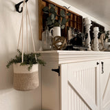 Cotton Rope Hanging Planter Basket - Set of 2 - Brown & Off-White